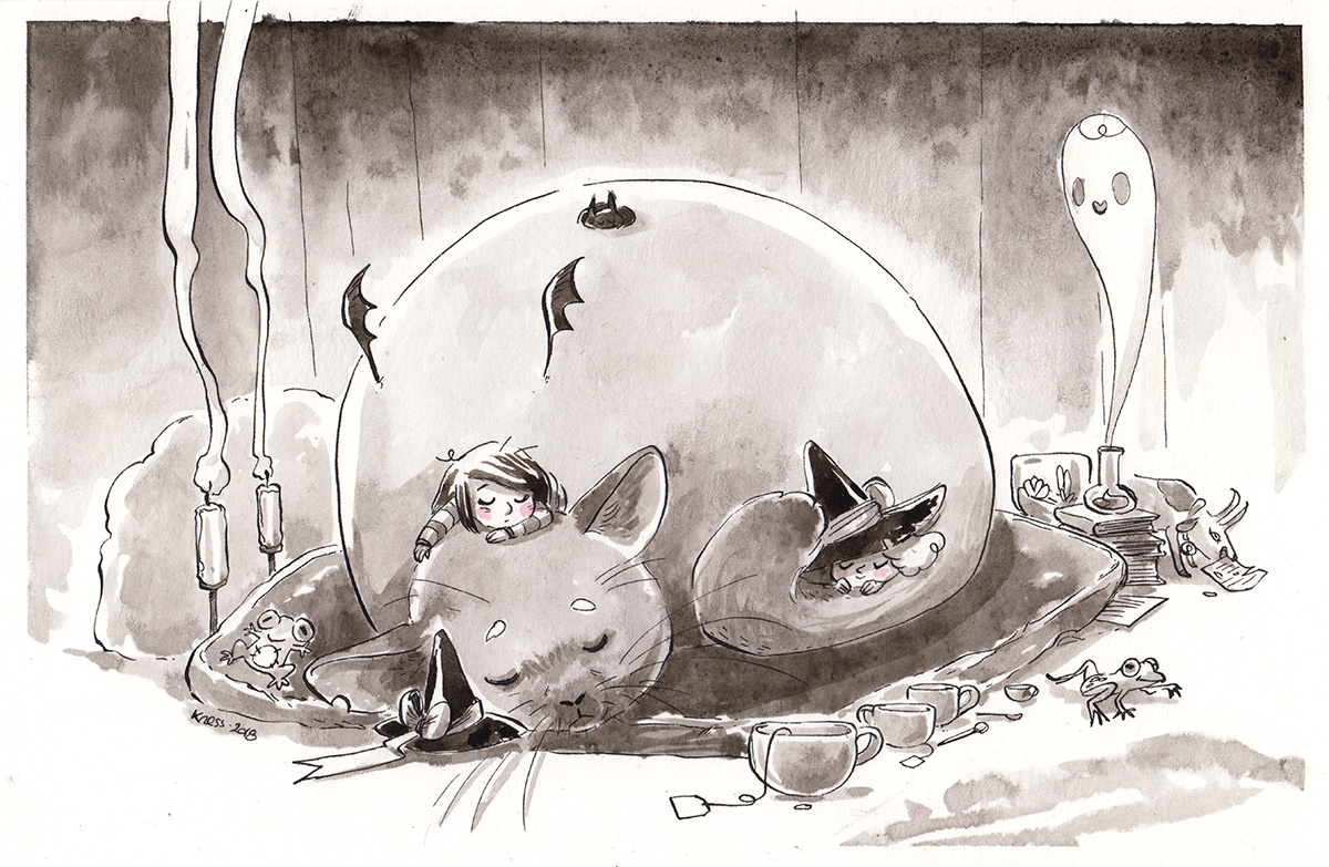 Inktober 02 - Tranquil + 1day1animal 253 - Chinchilla